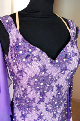S687 Purple Violet Standard Dance Dress for sale - Dreamgown
