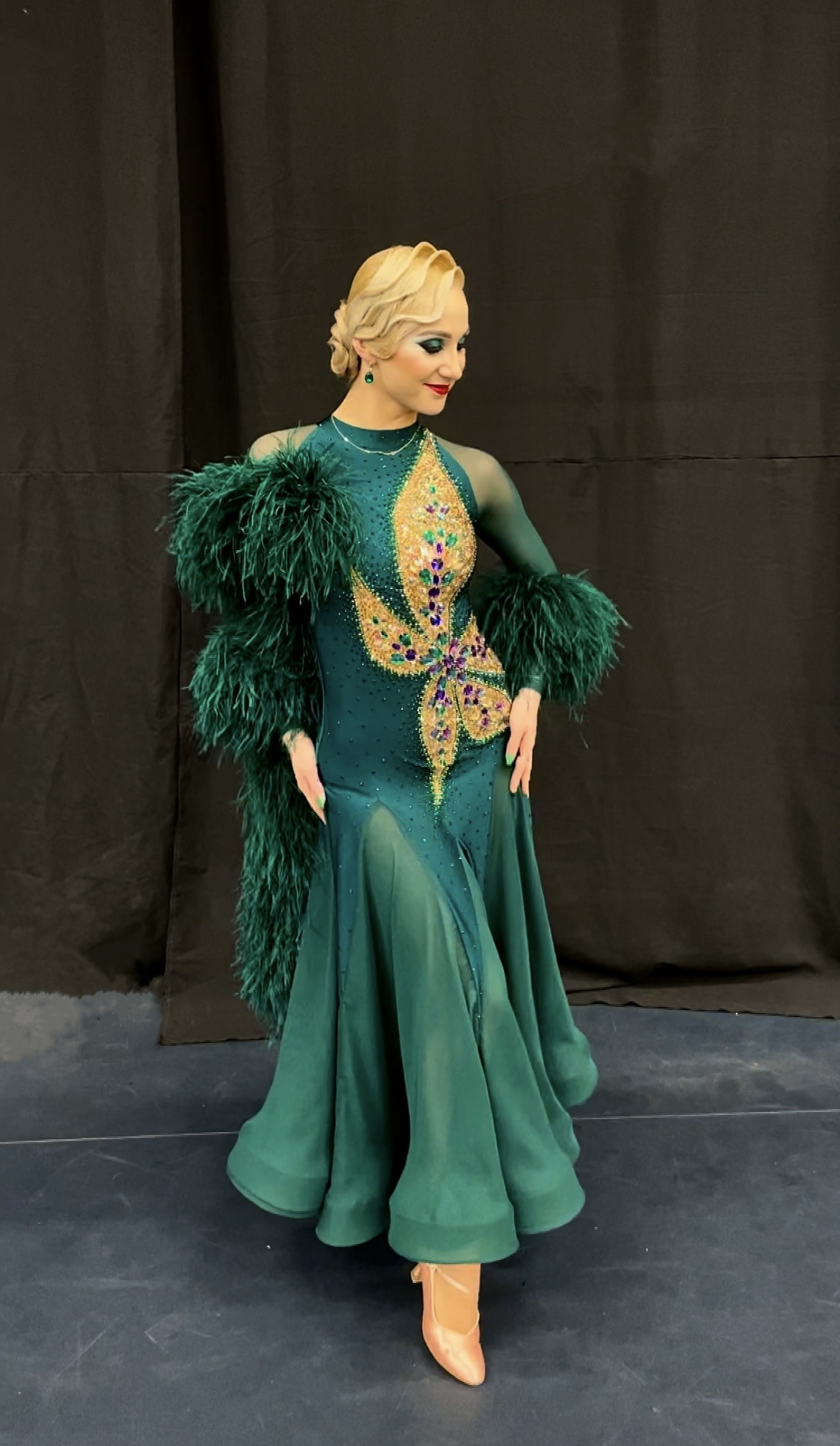T123 Emerald Standard Dance Dress for sale - Dreamgown